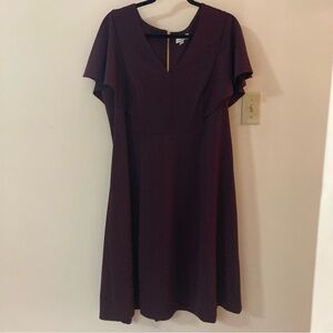 Calvin Klein Size 16W Plum Purple Dress Business Casual Work Attire Work Wear